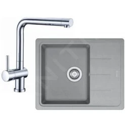 Franke Sets - Küchenset G95, Fragranitspüle BFG 611-62 + Armatur Samoa, Steingrau/Chrom 114.0438.987