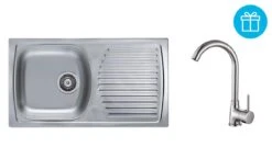 Alveus Sets - Spüle-Set Basic 170 Und Armatur Karina + Geschenk, Chrom SETA261