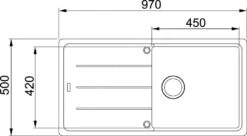 Franke Basis - Fragranit Spülbecken BFG 611, 970x500 Mm, Weiß Eis 114.0285.303 -Geschäft Für Küchenarmaturen fdf42e4aa3c46b3a5eab588b